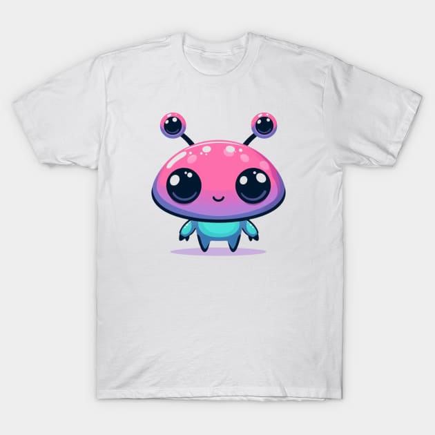 Cute Alien With Big Pink Head T-Shirt by AhmedPrints